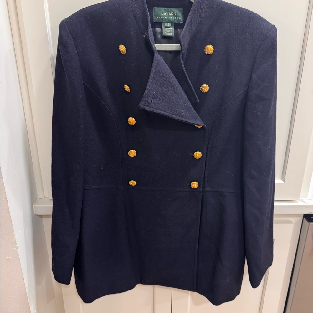 Ralph Lauren Classic Navy Blazer with Gold Accents - Picture 2 of 7